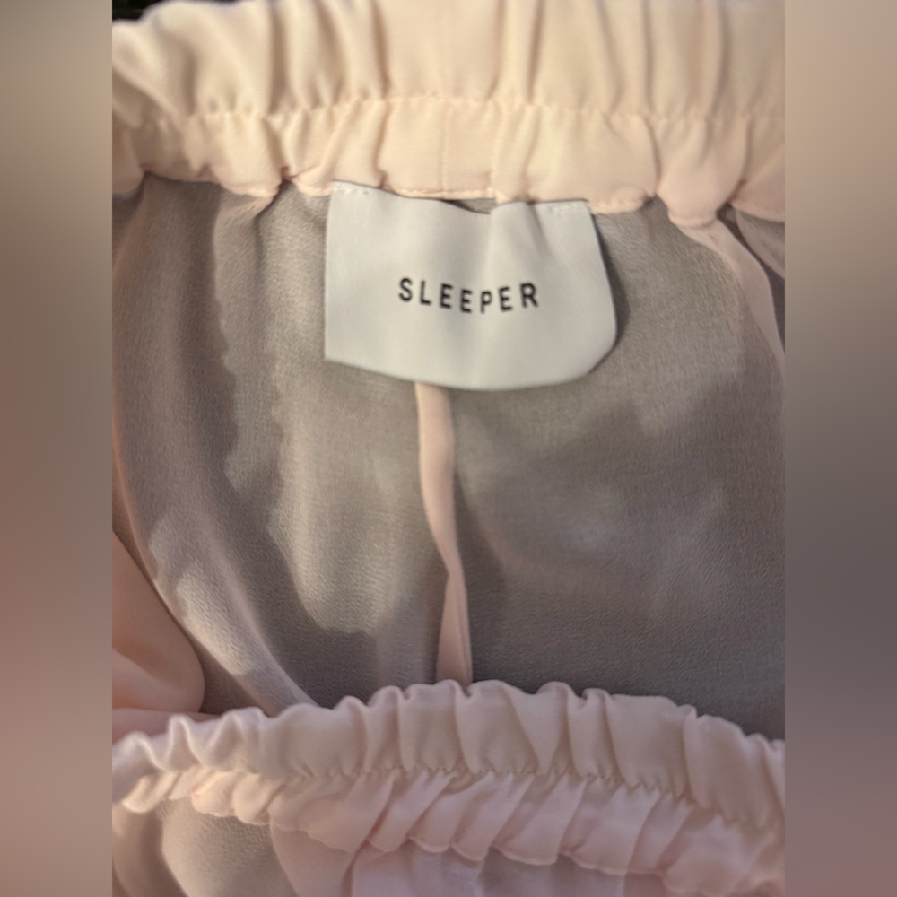 SLEEPER Fluffy You Sheer Pajama Pants With Turkey Feather Trim M - Picture 5 of 9